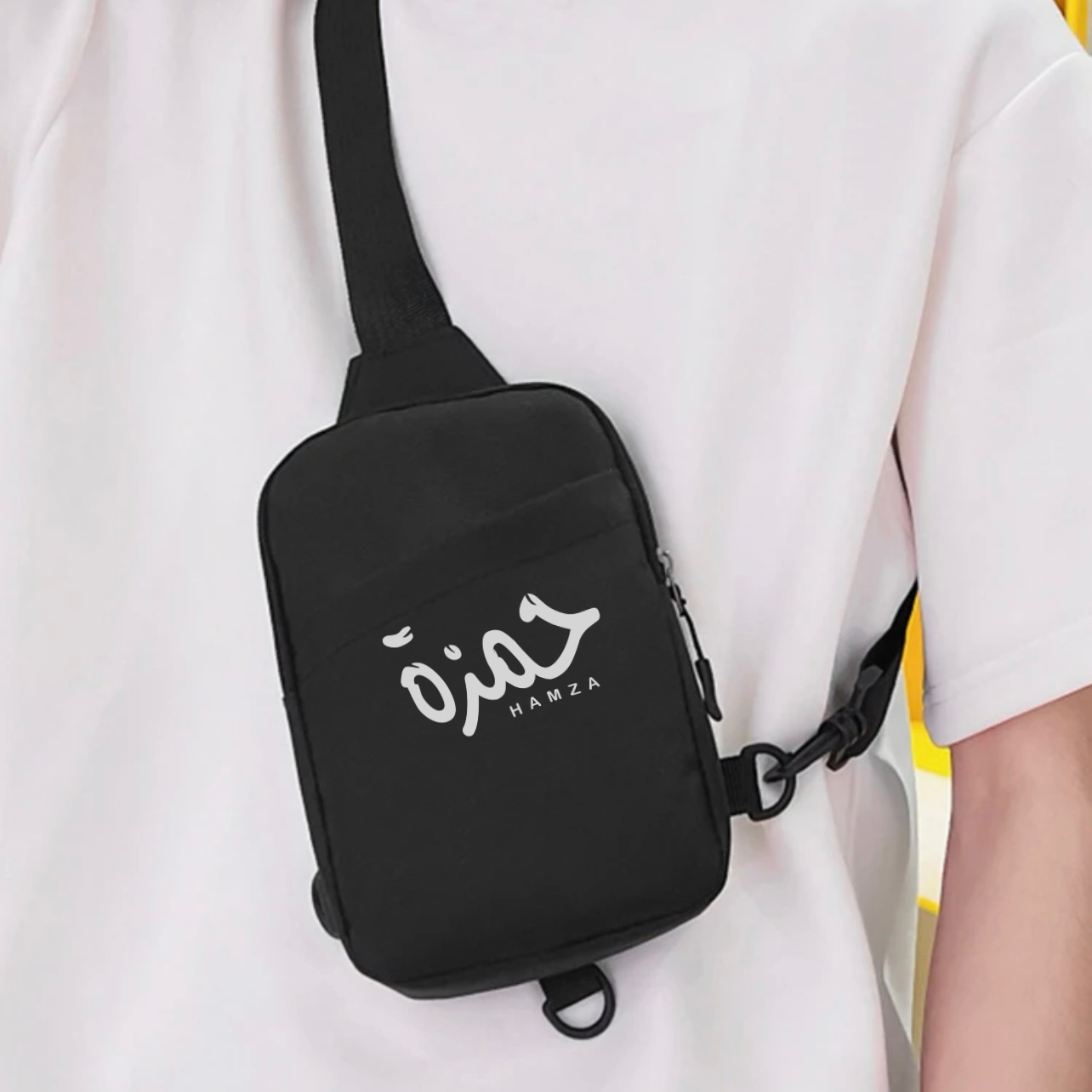 Petit Sac bandoulière pour enfants personnalisé avec Prénoms en calligraphie Arabe