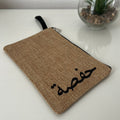 Petite Pochette en Toile Personnalisée avec Prénom en Calligraphie Arabe sur le coter