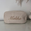 Trousse de beauté velours côtelé personnalisé avec prénom