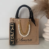 Sac en Toile de Jute " Bijoux " avec Prénoms Personnalisé