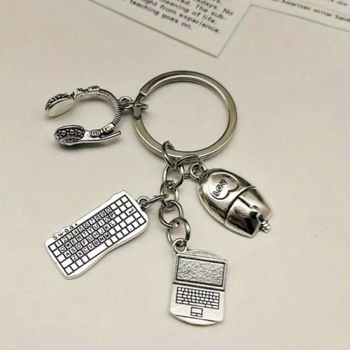 Porte-Clés Informatique Argenté